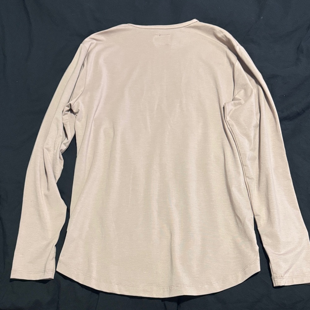 Cuts Long Sleeve Crewneck Top - Light Taupe - Size Medium - Picture 4 of 5